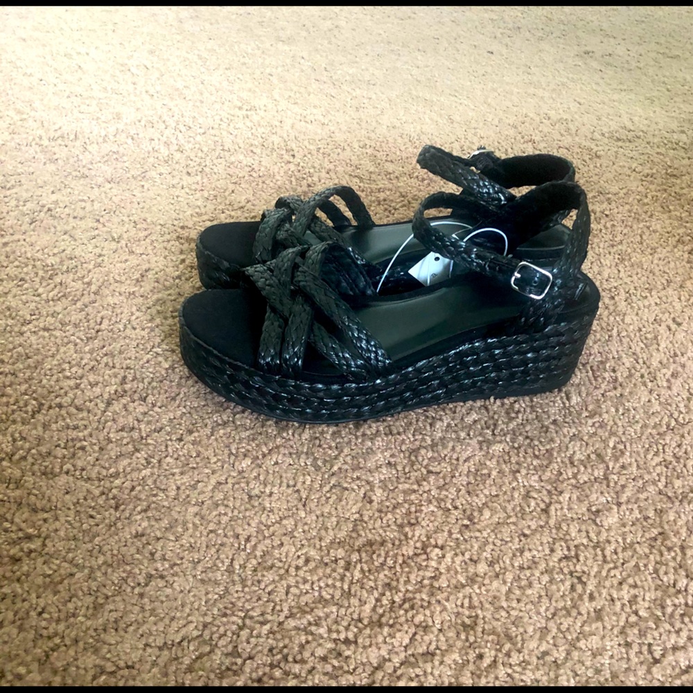 Black platform sandals